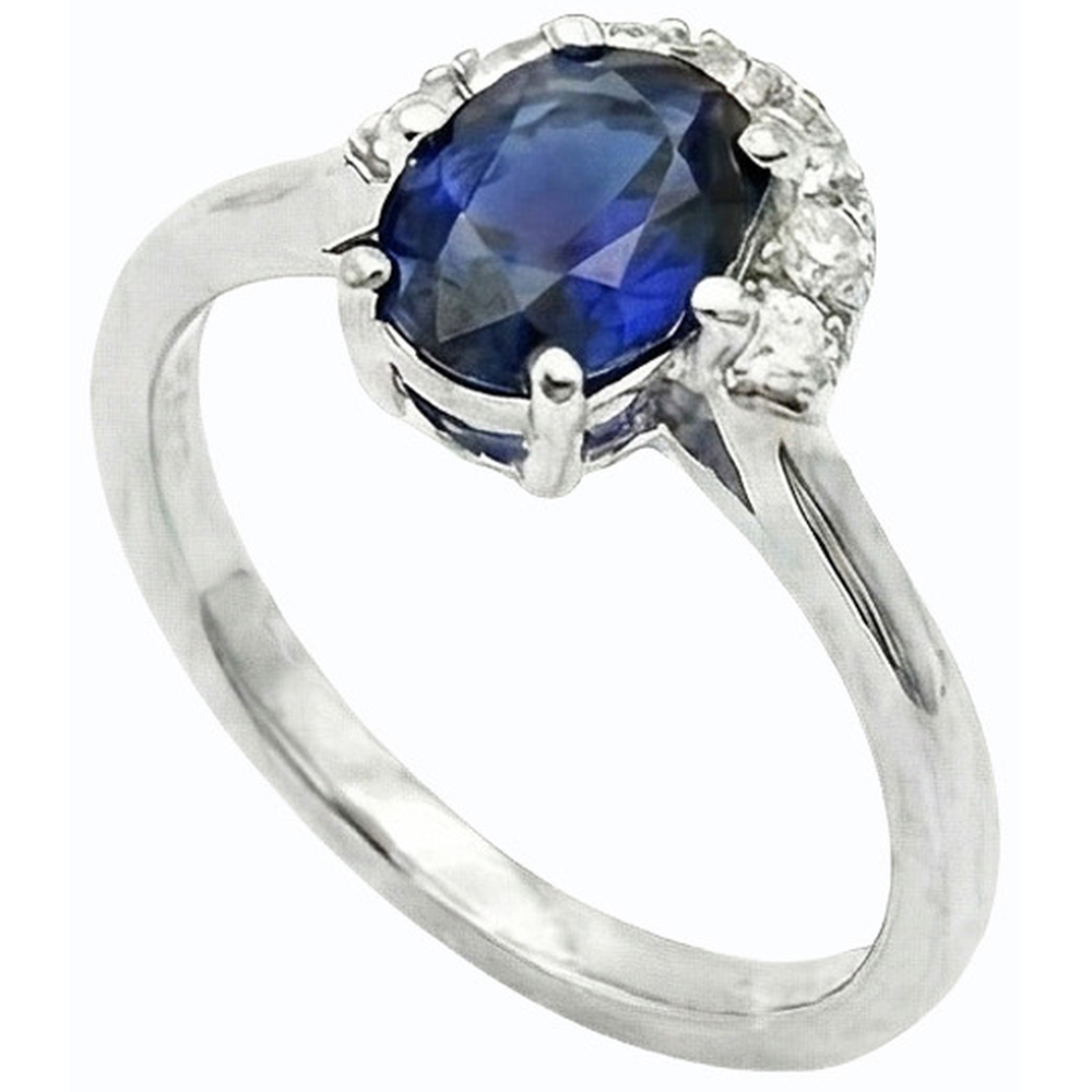 natural round sapphire 2.50ct ring top view
