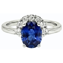 natural round sapphire 2.50ct ring profile view