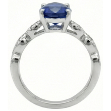 Gemstone Jewellery Pear Ceylon Sapphire Ring With Natural Earth Mined Diamonds 2.50 Carats