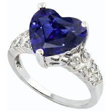 natural round sapphire 4ct ring front view