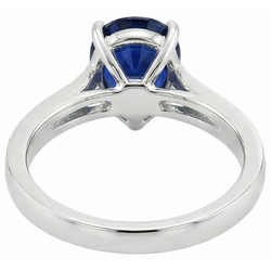 Natural Sapphire Ring 2.50ct - White Gold 14K