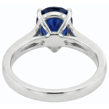 natural round sapphire 2.50ct ring front view