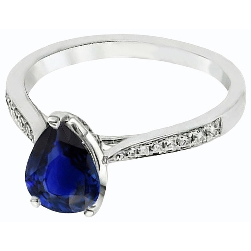 natural round sapphire 2.50ct ring close up detail