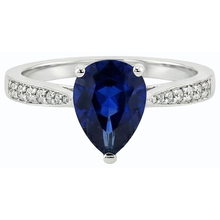 natural round sapphire 2.50ct ring top view