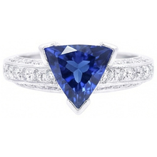 natural round sapphire 3ct ring side angle