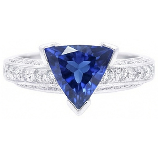 natural round sapphire 3ct ring side angle
