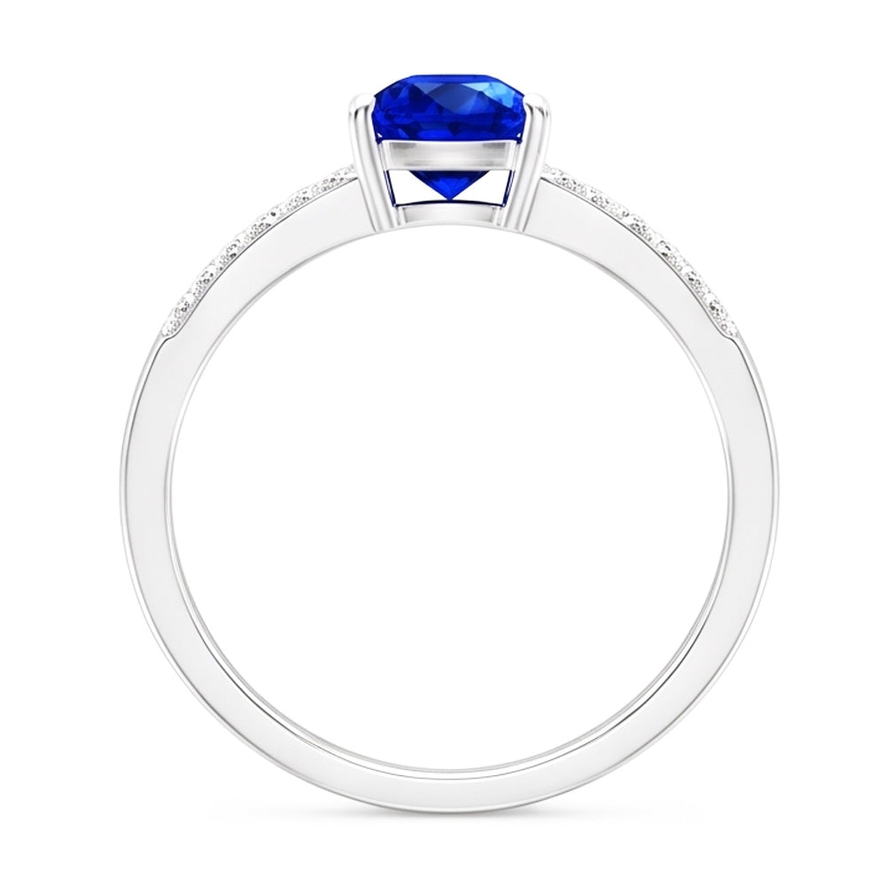 Gemstone Jewellery Trillion Sapphire Ring Split Shank Natural Earth Mined Diamonds 1 Carat