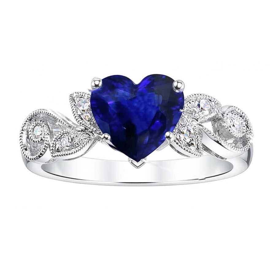natural round sapphire 2.25ct ring side angle