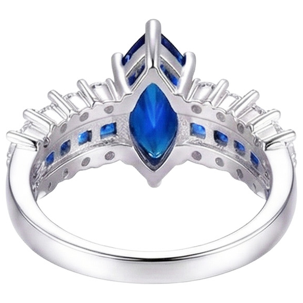 natural round sapphire 6.50ct ring profile view