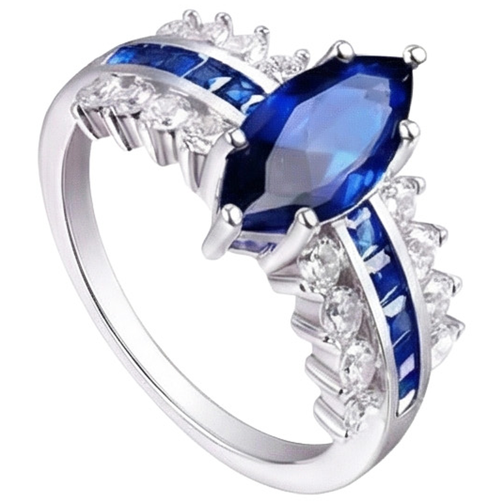 natural round sapphire 6.50ct ring top view