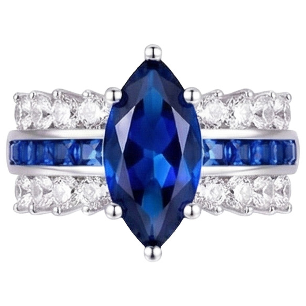 natural round sapphire 6.50ct ring side angle