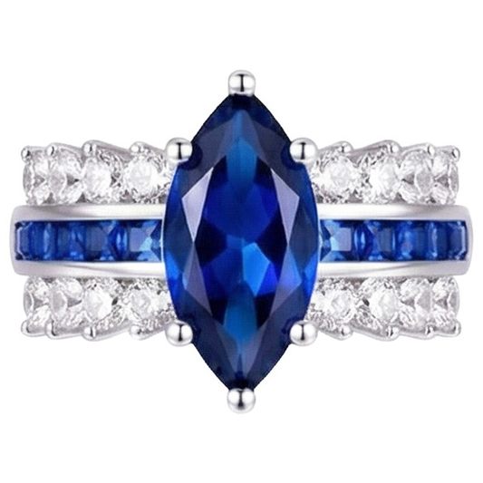 natural round sapphire 6.50ct ring side angle