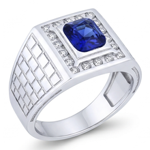 Gemstone Men's Ring Cushion Sapphire 2.50 Carats Antique Style