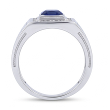 Gemstone Men's Ring Cushion Sapphire 2.50 Carats Antique Style