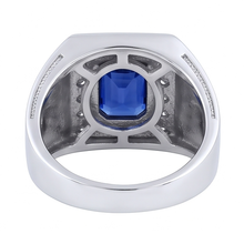 Gemstone Men's Ring Cushion Sapphire 2.50 Carats Antique Style