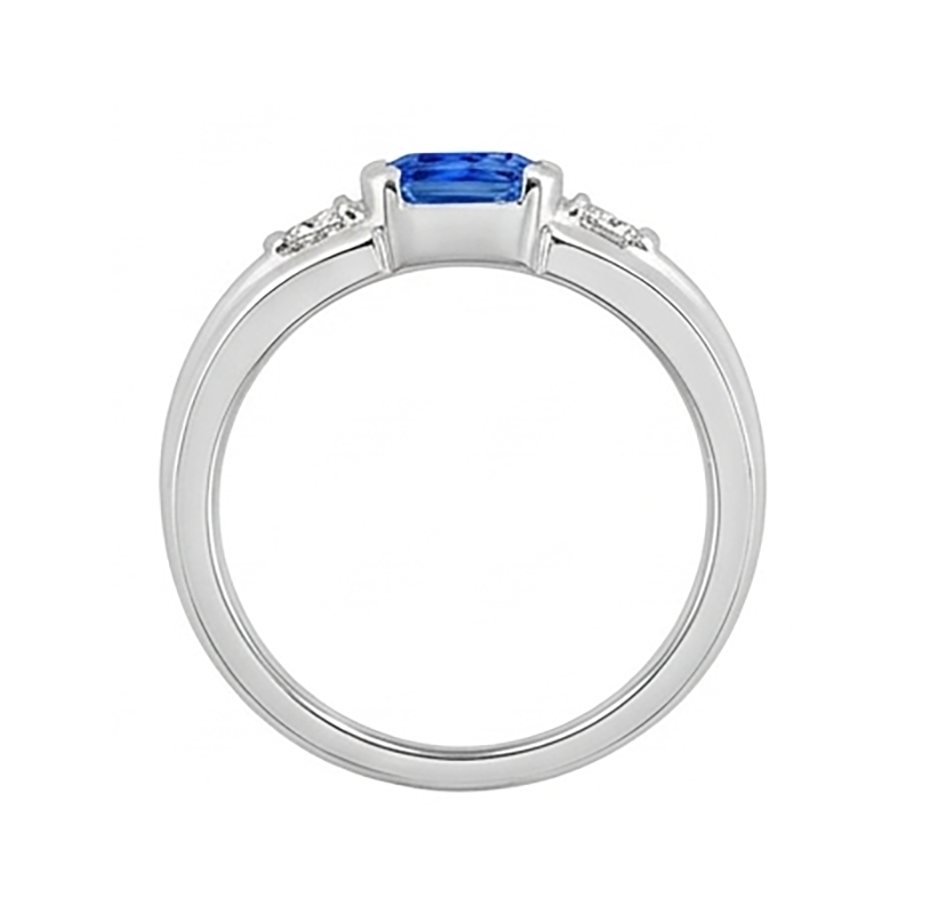 Gemstone Mens Ring Princess Natural Earth Mined Diamond Gold Bar Set Blue Sapphire 1.75 Ct