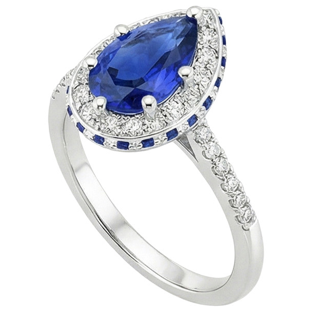 natural round sapphire 6ct ring top view
