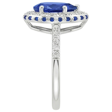 natural round sapphire 6ct ring profile view