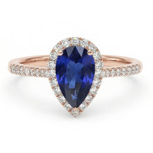 natural round sapphire 3.50ct ring front view