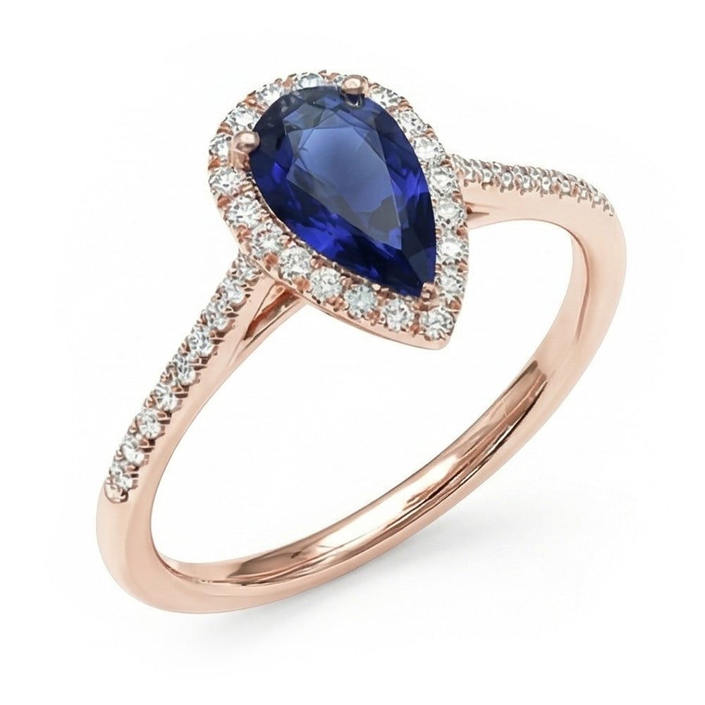 natural round sapphire 3.50ct ring top view