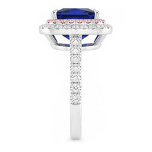 Gemstone Natural Earth Mined Diamond Ring Blue & Pink Sapphire Double Halo 6.50 Carat Gold