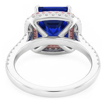 Gemstone Natural Earth Mined Diamond Ring Blue & Pink Sapphire Double Halo 6.50 Carat Gold
