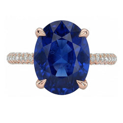 Natural Sapphire Ring 3.50ct - Rose Gold 14K
