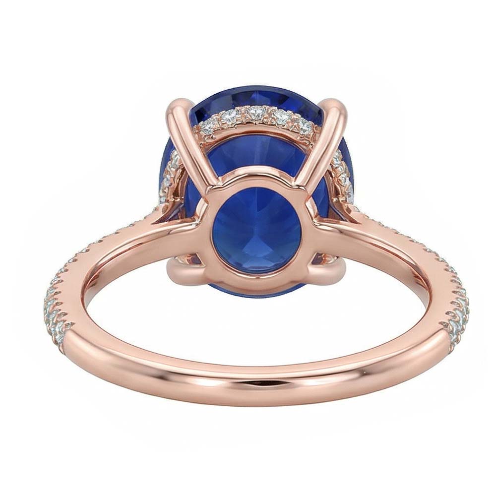 natural round sapphire 3.50ct ring profile view