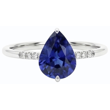natural round sapphire 3ct ring profile view