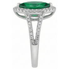 Gemstone Ring 14K Marquise Green Emerald & Round Natural Earth Mined DIAMOND ( NOT LAB GROWN )s 3.35 Ct.