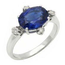 Gemstone Ring Blue Sapphire & Natural Earth Mined Diamonds 5 Stone Jewellery 3.50 Carats