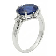 Gemstone Ring Blue Sapphire & Natural Earth Mined Diamonds 5 Stone Jewellery 3.50 Carats