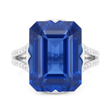 Gemstone Ring Emerald Blue Sapphire Split Shank 5.50 Carats Jewellery