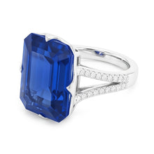 Gemstone Ring Emerald Blue Sapphire Split Shank 5.50 Carats Jewellery