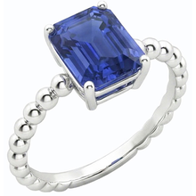 Gemstone Ring Emerald Ceylon Sapphire Beaded Style 3 Carats