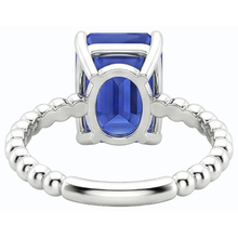Gemstone Ring Emerald Ceylon Sapphire Beaded Style 3 Carats