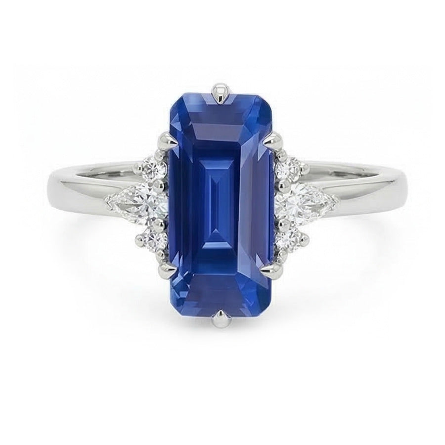 natural emerald sapphire 3ct ring side angle