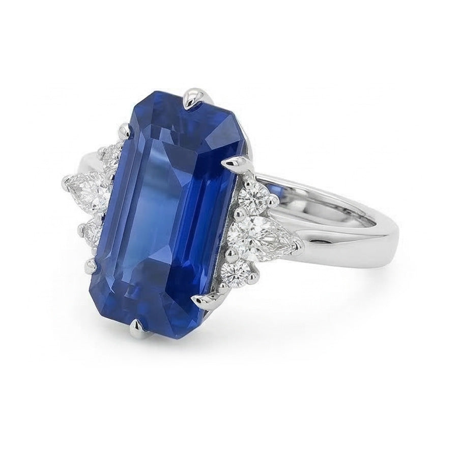 natural emerald sapphire 3ct ring top view