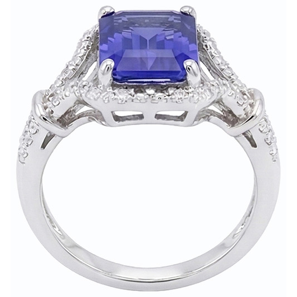 natural emerald sapphire 4ct ring top view
