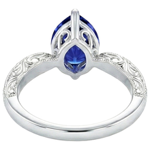 Gemstone Ring Filigree Shank Ceylon Sapphire & Natural Earth Mined DIAMOND ( NOT LAB GROWN )s 2 Carats