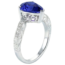 Gemstone Ring Filigree Shank Ceylon Sapphire & Natural Earth Mined DIAMOND ( NOT LAB GROWN )s 2 Carats