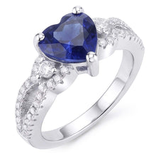 Gemstone Ring Heart Cut Blue Sapphire Split Shank 4.50 Carats