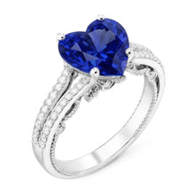 Gemstone Ring Heart Cut Sri Lankan Sapphire 4.50 Carats Filigree Shank