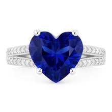 Gemstone Ring Heart Cut Sri Lankan Sapphire 4.50 Carats Filigree Shank