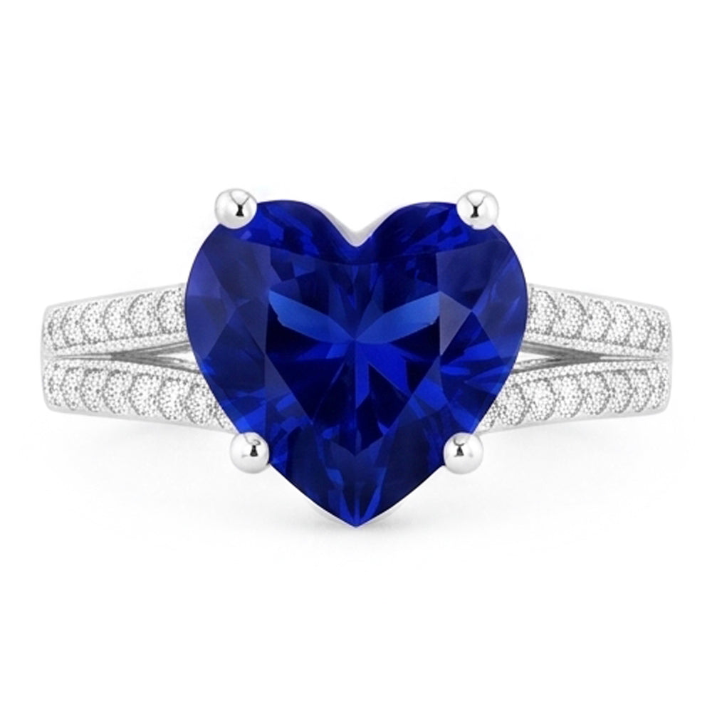 Gemstone Ring Heart Cut Sri Lankan Sapphire 4.50 Carats Filigree Shank