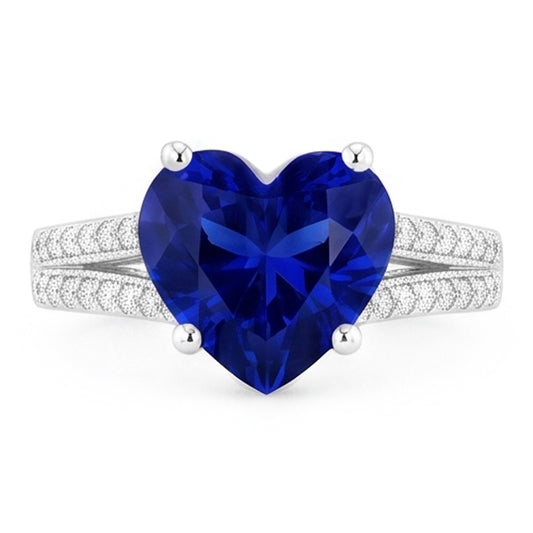 Gemstone Ring Heart Cut Sri Lankan Sapphire 4.50 Carats Filigree Shank