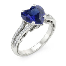 Gemstone Ring Heart Cut Sri Lankan Sapphire 4.50 Carats Filigree Shank