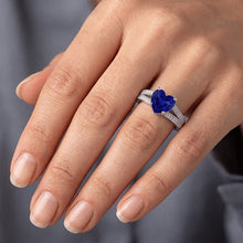 Gemstone Ring Heart Cut Sri Lankan Sapphire 4.50 Carats Filigree Shank
