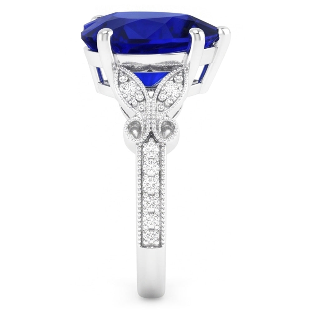 Gemstone Ring Heart Cut Sri Lankan Sapphire Butterfly Style 3 Carats