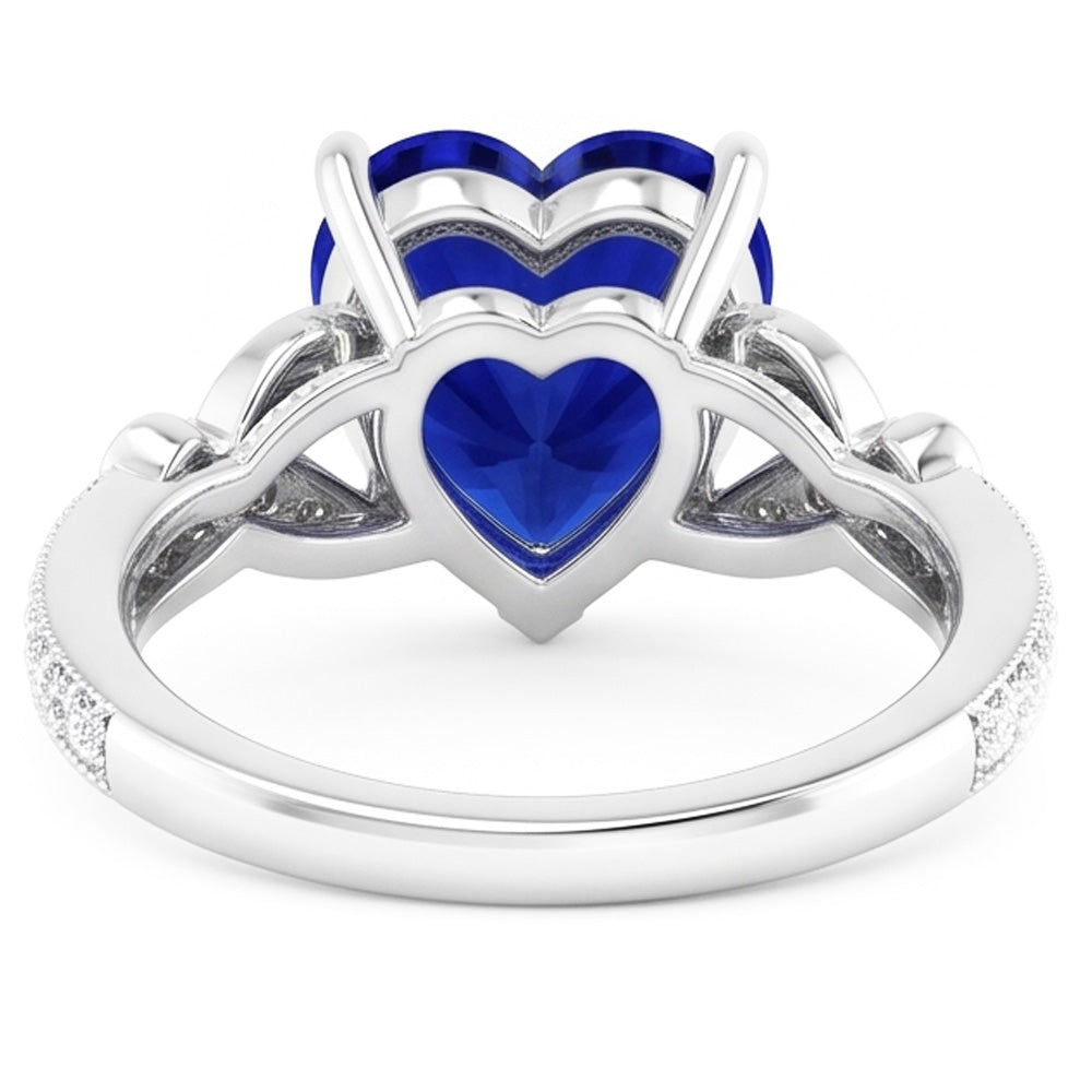 Gemstone Ring Heart Cut Sri Lankan Sapphire Butterfly Style 3 Carats